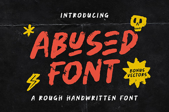 Abused: The Bold, Rough Textured Display Font for Impactful Designs